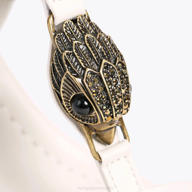 Kurt Geiger mujer bloque de barra en T de London Hampton 2LPR339 | calzados hueso